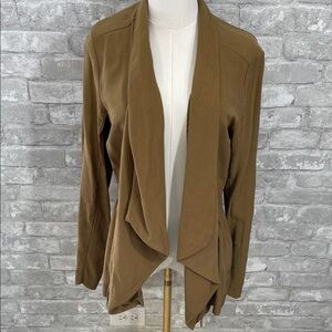 VILA Brown Open-Front Draped Blazer